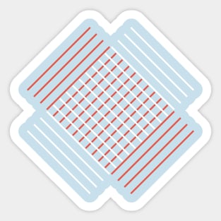 Red and White Lines Sticker